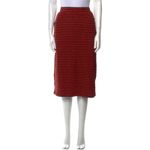 Clare V Le Tube Striped Midi Skirt Orange Black Small Artsy Academia Career Fall Photo 2
