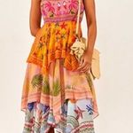 Farm Rio NWT  Mixed Scarves Tiered Midi Dress Large Photo 0