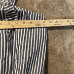 Old Navy  Romper Womens Large Linen Shorts Striped Blue White Pockets Beach Coast Photo 7