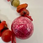 Pink beaded coral abalone necklace Photo 3