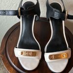 Coach : Ilana (Q7079) White/Black Heels- Leather with gold tone- blemishes- 9.5 Photo 6