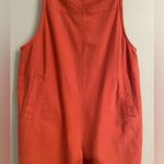 Linen Cotton Blend Rust Sleeveless Comfy Summer Jumpsuit Red Size XS Photo 4