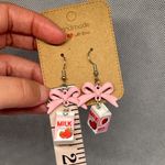 Handmade Pink Bow and Strawberry Milk Earrings Photo 2