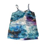 DKNY Silky Watercolor Cami Women's Size XXS Gold Accents Removeable Belt Y2K 90s Photo 1