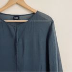 Eileen Fisher  Silk Crepe Sheer Tunic Dress Side Slits size M Photo 4