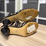 Nine West Freesia Sandal Stacked Heel Elegant Black Strappy Heels Photo 6