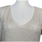 Vtg SL Fashions Cream Gold Lame Sparkly Formal Long Party Dress with Fringe 6 Photo 1