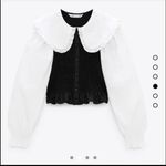 ZARA NWT PUFF SLEEVE TOP Poplin Feminine Grandma core Size medium Photo 1