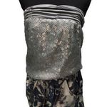 Alice San Diego Silver, Gray and, blue sequin strapless romper size Large Silver Photo 0