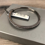Nordstrom New ’s Silver Bracelet with Crystals Bangle with Gift Box Photo 0