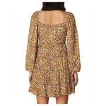 Faithfull the Brand ‎ Dress Women 4 Gold Indira Balloon Sleeve Paisley Mini Boho Photo 2