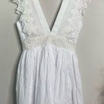 NEW Anthropologie Place‎ Nationale Dress Lace Mini White Boho Dress Size 2/M White Size M Photo 0