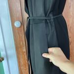 Vince Long Waterfall Draped Black Leather Belted Tie Vest w/ Pockets - Sz XS Photo 12