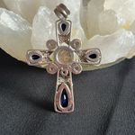 Nicky Butler NWOT labradorite & lapis lazuli cross pendant in 925 sterling Blue Photo 1