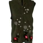 Rebecca Malone  Gray Christmas Scottie Dog Fleece Vest, size Medium Photo 0