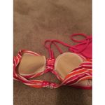 Isaac Mizrahi  Women's 2-Piece Swim Skirt & Top Set Size Medium Striped Pink Photo 3