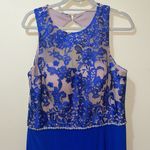 Women’s Stenay Blue Lace Top Sleeveless Mermaid Trumpet Maxi Dress Size 16 Photo 3