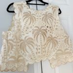 Farm Rio  Sleeveless Cutwork Embroidered Open-Back Top, Size XL Photo 8