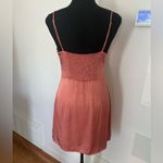 Abercrombie & Fitch PETITE mini pink satin slip dress with adjustable straps. Photo 4