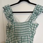 Milk & Honey Seafoam Gingham Ruffle Dress Photo 4