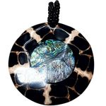 Hand Painted Abalone Shell Large Pendant 2.5" Photo 0
