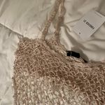 Forever 21 Beige Cream Tan Sequin Sweater-Knit Cami Crop Too Festival Fishnet Photo 6