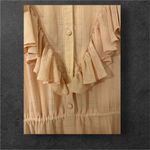 Vintage Miss Ashlee sz S Womens Blush Chiffon Ruffle Midi Dress Prairie Cottage Pink Photo 4