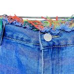 SheIn Neon Trimmed Distressed Raw Edge Denim Short Photo 4
