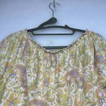 Ralph Lauren  Cropped sleeves Paisley Print Bohemian Top Cotton Sz Large Photo 10