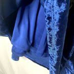 Charming Charlie  Floral Applique Crushed Velvet Cami Tank Top Blue Green Large Photo 9