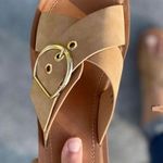 Nude/Natural adjustable Buckle Vegan Leather Strap Sandal Tan Size 5.5 Photo 0