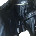 Badgley Mischka Samara Sheep leather moto jacket with shearling size Large Black Photo 6