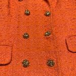 Vibrant Orange Sleeveless Vest with Notched Collar Size M Photo 1