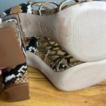 Schutz Julianna Block Heel Sandal 9.5 Snakeskin Embossed Leather Gladiator NEW Photo 9