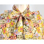 OttodAme Floral Print Shirt Dress Yellow Purple‎ Long Sleeve Button Down S Photo 14