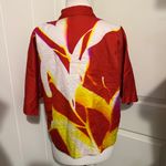 COS  x LEA COLOMBO Abstract Button Down Short Sleeve Shirt Top Tropical Hawaiian Photo 1