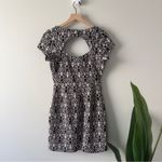 Anthropologie Deletta Black White Cutout Back Mini Dress A-Line Short Sleeve S Photo 3