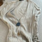 ZARA  Tan Linen Belted Dress Photo 2