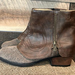 Von Dutch  Diamond Brown Boots Ankle Side Zip 7M Photo 0