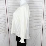 Frye  Eyelet Ruffle Cuff Boho‎ Peasant Tunic Blouse Ivory Cream XXL Photo 2