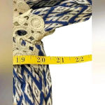 Kori  Navy Blue Ivory Chevron Crochet Boho Tunic Dress Medium Flowy Geometric Photo 9