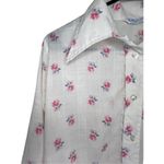 Vintage Miss Fashionality Grandmacore Floral Pattern Button Up Collared Blouse White Size L Photo 1