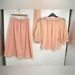 Blair‎ Woolverton Vintage 2 piece skirt and shirt Pastel Cotton Size 12 Orange Photo 1