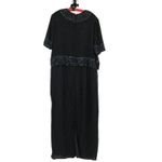 Vtg Black Silk Beaded Evening Dress Art Deco Formal Event‎ Holiday Plus Size 2X Photo 2