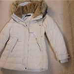 ZARA  White Water Repellent Puffer Coat Jacket Detachable Faux Fur Hood Photo 10