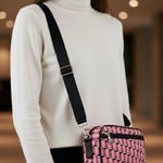 Diane Von Furstenberg DVF for Target  Geometric Pink Black Nylon Crossbody Bag Photo 0