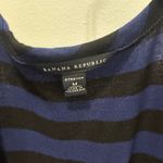 Banana Republic Faux Wrap Dress Navy Black Stripes Work Officecore Brunch Medium Photo 3