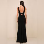 Lulus LULU’S Love In Your Eyes Black Knotted Mermaid Maxi Dress Photo 3