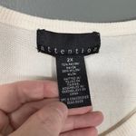 Attention  Preppy Glam Beaded Sequin Ivory Knit Top - Size 2X - Women's Plus Size Photo 3