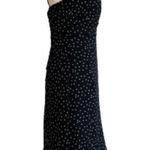 Miami Dress Black White Polka Dot Spaghetti Straps Ruffled Tiered Midi Small NEW Photo 4